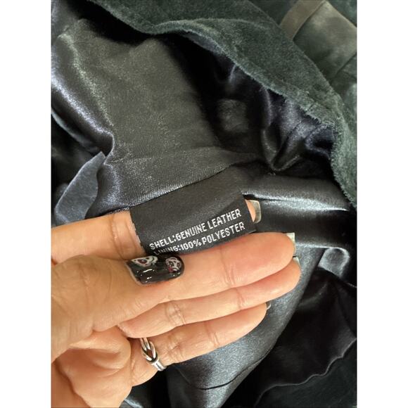 MONTANACO WOMEN'S Military GENUINE LEATHER (SUEDE) DARK GREEN JACKET SIZE XL - Picture 8 of 9